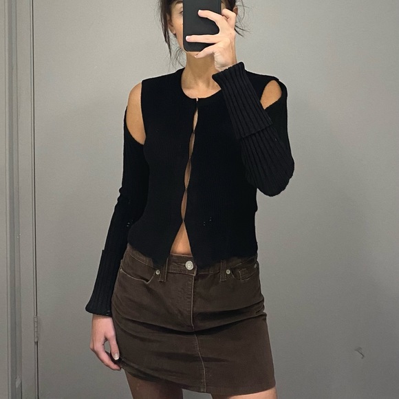 TheOpen Product Knit Shoulder Cut Out Cardigan Size 1 - Picture 6 of 11